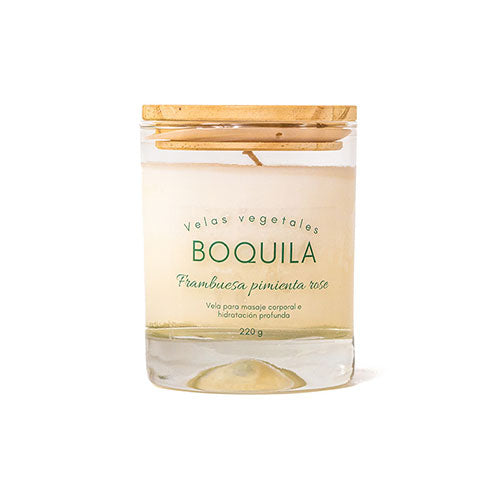 Vela cosmética para masaje - Frambuesa Pimienta Rosé 220g