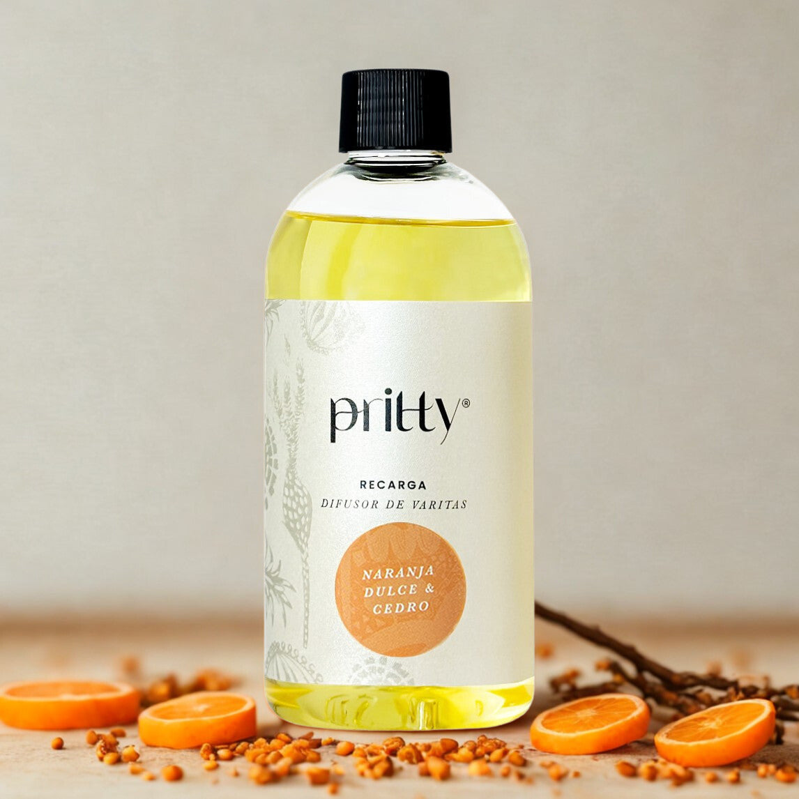 Recarga Difusor Varillas Naranja Dulce & Cedro 300 ml +varillas