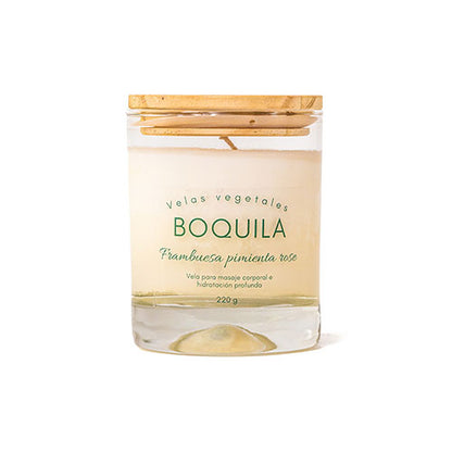 Vela cosmética para masaje - Frambuesa Pimienta Rosé 220g