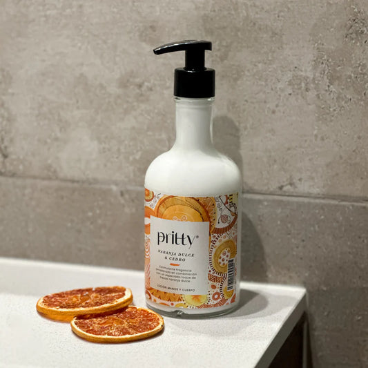 Loción Manos y Cuerpo Naranja Dulce y Cedro 375ml