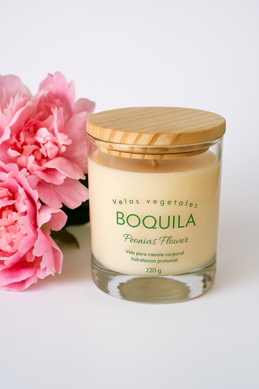 Vela cosmética para masaje - Peonias Flower 220g.