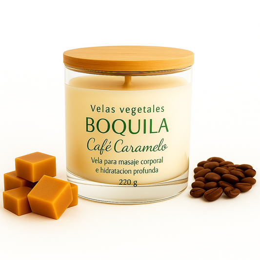 Vela cosmética para masaje - Café Caramelo 220g.
