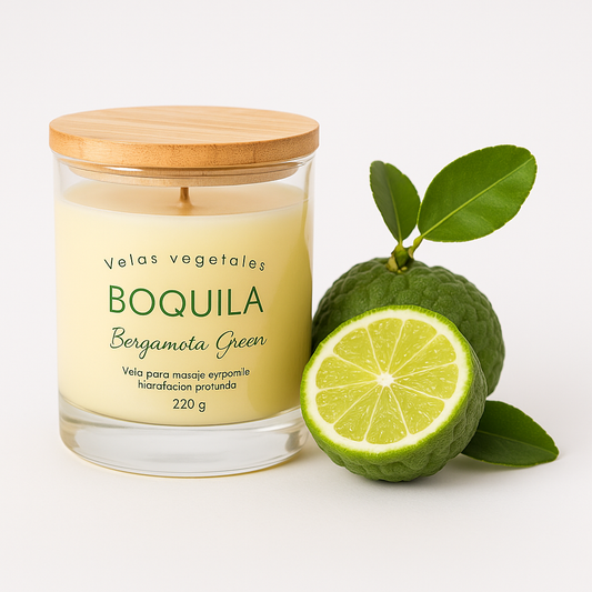 Vela cosmética para masajes - Bergamota green 220g