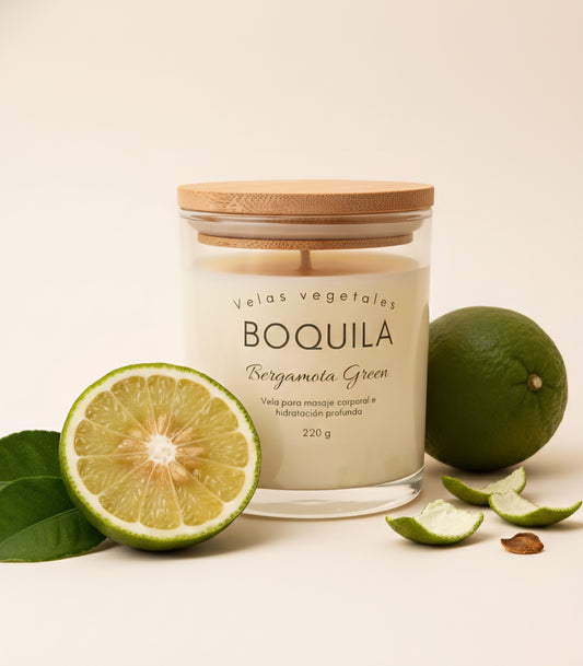 Vela cosmética para masajes - Bergamota green 220g